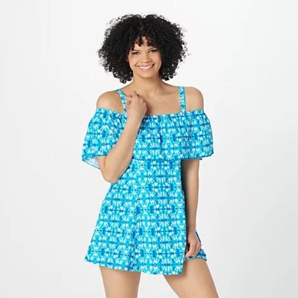 Fit 4 U Off the Shoulder Swim Dress - Picture 1 of 4